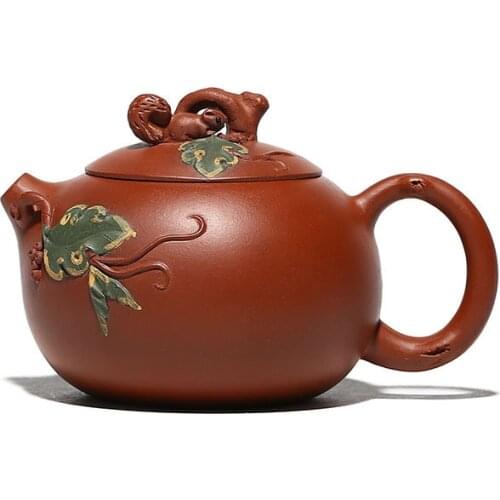 Yixing Teapot Mud Dahongpao Squirrel Xi Shi Kettle Creative Drinkware Send Gift Box