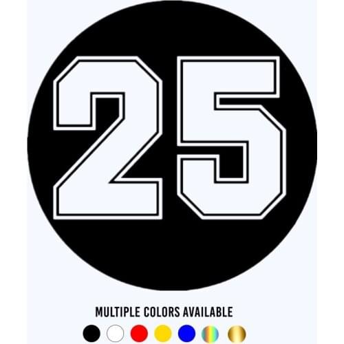 CK20188# Funny Vinyl Decal Digital 25 Car Sticker Reflective Waterproof Auto Decors on Truck Bumper Rear Window