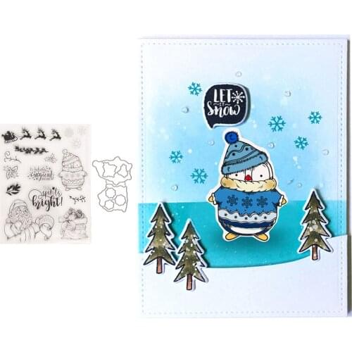 Santa Claus Christmas Metal Cutting Dies and Clear Stamps for DIY Scrapbooking Crafts Dies Cut Card Make Photo Album Sheet