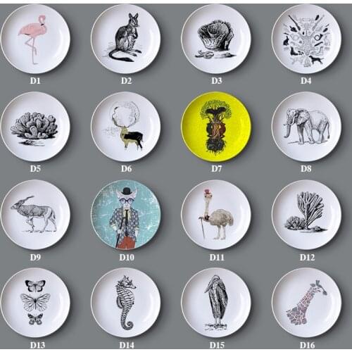 Elegant Nordic hanging wall decoration ceramic wall decoration animal hanging plate background wall decoration