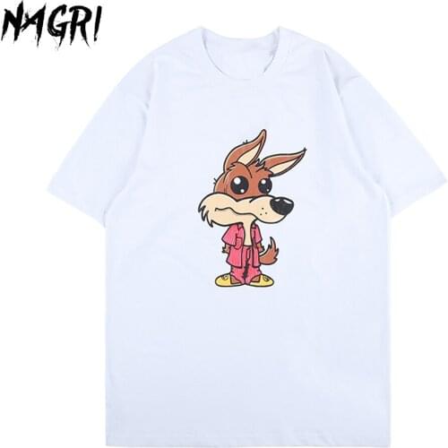 NAGRI T-shirt Fox Graphic Print Cartoon T Shirt Fashion Short Sleeve Casual T-shirts Men Women Cotton Tees Tops