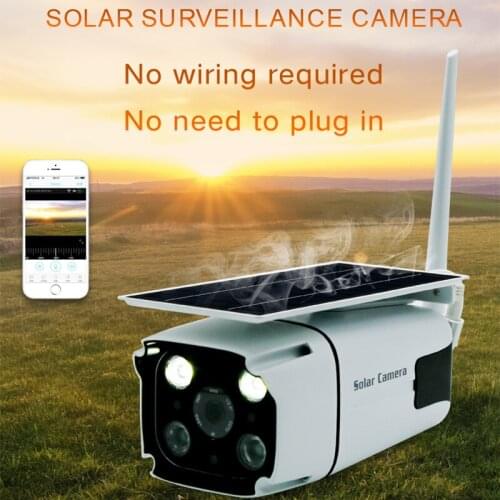 GINCNCN Solar Panel Monitoring Camera WiFi Wireless IP Outdoor 1080P High Definition Security Solar Camera Cloud Storage Camera