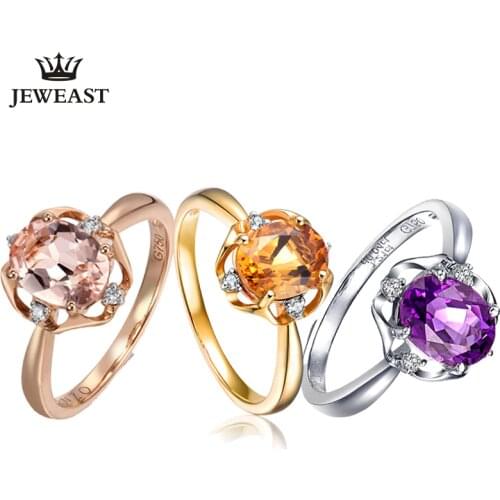 ENZO Natural Morgan Stone/Citrine/Amethyst 18K Pure Gold 2020 New Hot Selling Top Ring Shape Ring For Woman Genuine Jewelry
