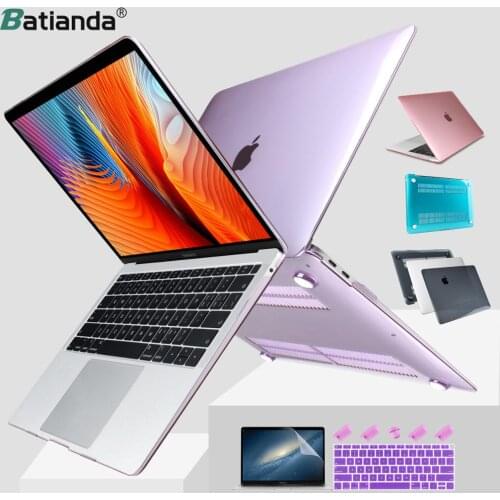 Colorful Crystal Clear Laptop Case Sleeve for 2019 2018 2017 2016 Pro 13 15 Touch Bar A2159 A1989 A1990/ Air 13.3 inch A1932