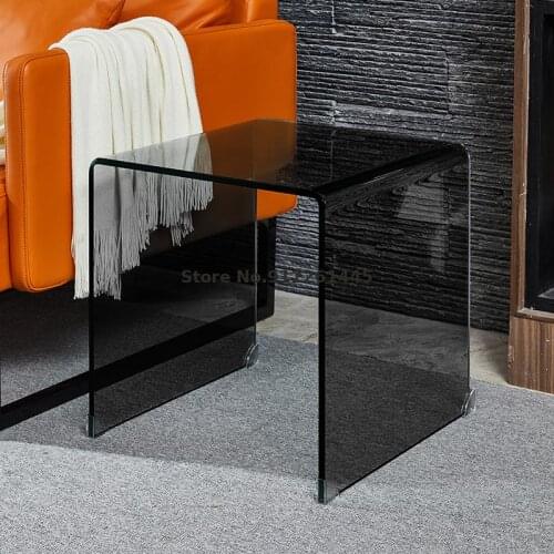 Pure Glass Floating Window Edge Simple Square Sofa Corner Bedside Table Creative Floor Sweeping Robot Cloud Whale Partner