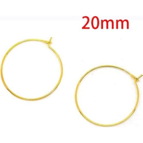 Best Quality 1000 Pcs Gold Color Earring Hoops Wine Glass Charm Rings 20mm DIY Findings Jewelry Making(W00864x10)
