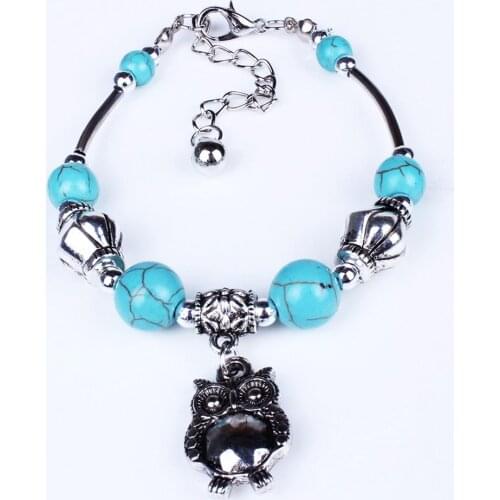 Metal Pendant Beads Charm Bracelets Bangle Women Wristband Jewelry Lettering Bracelet Ethnic Skull Elephant Men Gifts