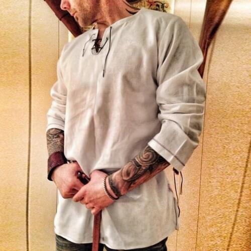 Casual shirt men cotton linen blouse brand clothing 2019 new long sleeve loose solid male shirt quality streetwear tops#G9