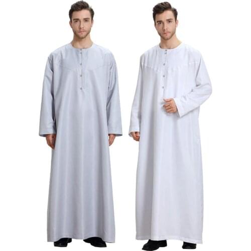 Men Robes Kaftan Muslim Robe 2018 Muslim Mens Arab Dubai Clothing Accessories Fashion Plus Size Man Abaya Robe Kaftan S-3XL