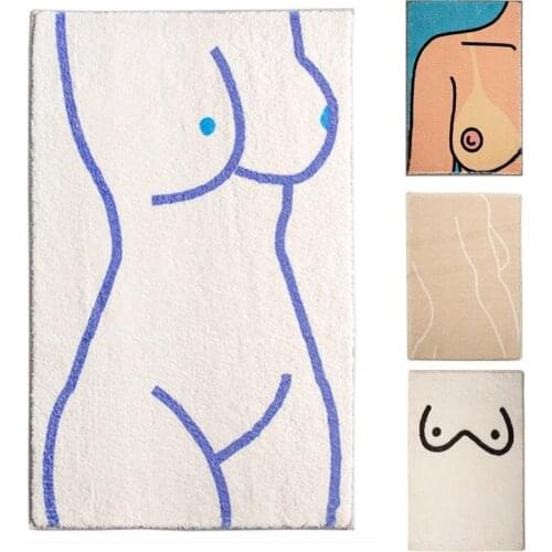 Soft Water Absorption Bath Floor Mat Bedroom Polyester Rug Anti-Slip Bathroom Mat Rectangle Living Room Hall Decoration
