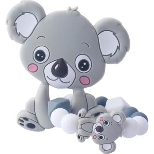 New Arrival Koala Style Baby Silicone Teether Food Grade Silicone Bracelet Siliconen Kralen Nursing Teething Beads Ring Animals