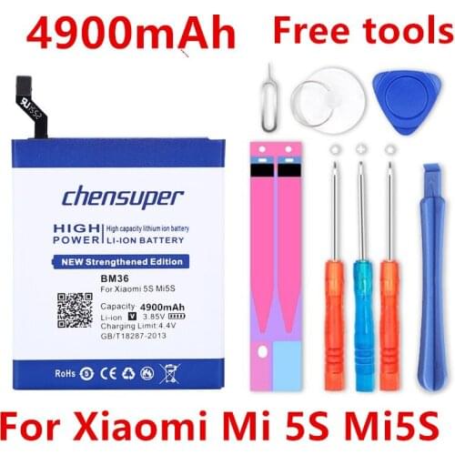 New BM36 4900mAh battery For Xiaomi Mi 5S Mi5S Mobile Phone Batteries