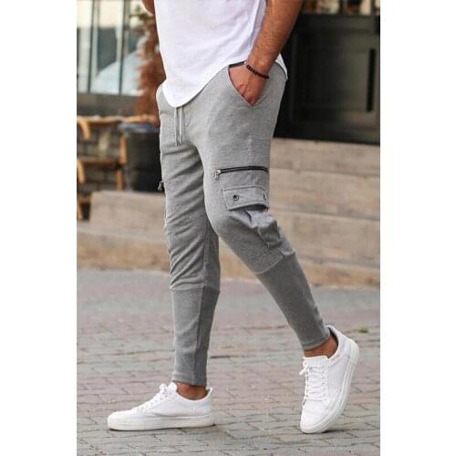 New Muscle Brothers Big Pocket Sports Casual Overalls Mens Stretch Cotton Neck Sweatpants Fitness Pants