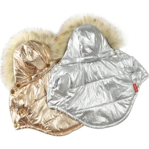 Dog Clothes Winter Warm Jacket For Small Dogs Waterproof Fur Hooded Puppy Pet Coat Chihuahua French Bulldog Dog Clothing