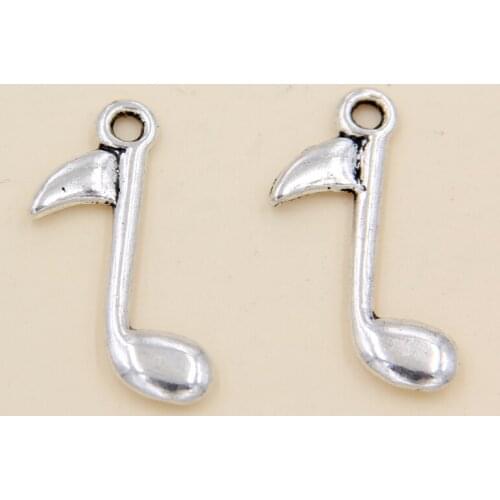 Wholesale 55pcs Tibetan Silver Musical Note Charms Pendants 15x24mm