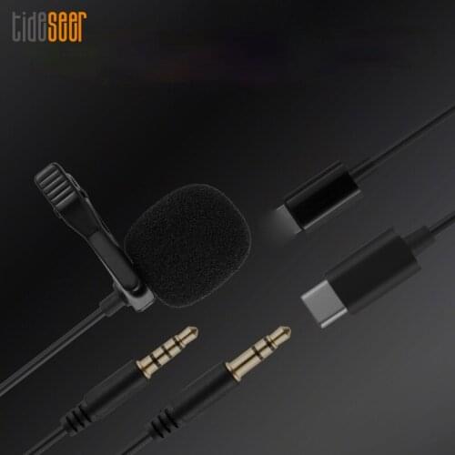 Mini Lapel Lavalier Microphone Android Phone PC Camera Mic Portable External Buttonhole Microphones for iPhone Laptop Computer