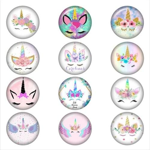50PCS Girls Flower Glass Button Snap Jewelry Charm Fit For DIY 18mm Snap Jewelry Button Bracelet&Necklace Jewelry