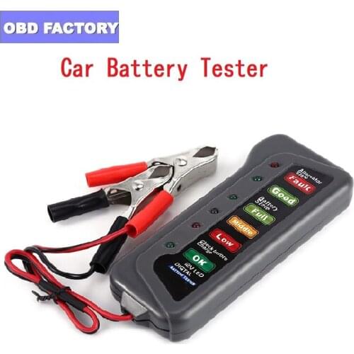 12V Car BatteryTester Alternator Tester Car Battery Condition& Alternator Charging 6 LED Display indication Auto Diagnostic Tool