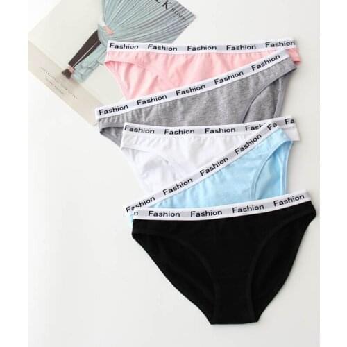 5pcs/lot Brand Quality Briefs Cotton For Women Fashion Waistband Print Soft Winter Panties Girls Love Underwear elasticity