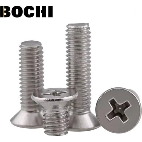 GB/T819 100pcs 304 stainless steel Countersunk Head screw Cross flat screws M1.0 M1.2 M1.4 M1.6 Machine screws SS08