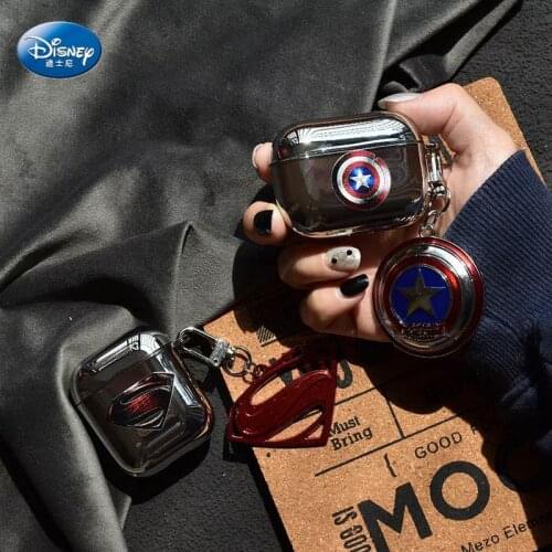 Marvel Captain America Superman Electroplating soft TPU AirpodsPro Protective Case For Apple Airpods 1 2 Airpods pro funda cover
