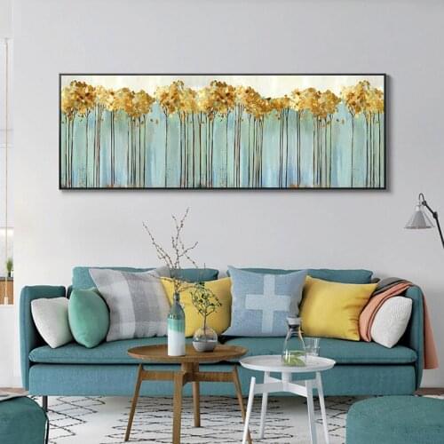 Yellow Leaf Abstract Landscape Oil Paintings On Canvas Poster and Print Modern Wall Art Picture Home Decoration For Living Room