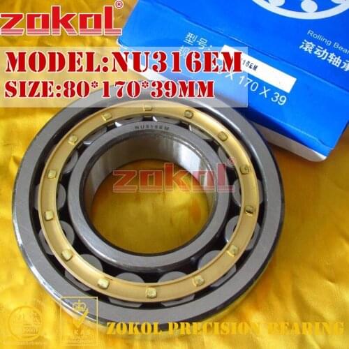 ZOKOL NU316 E M bearing NU316EM 32316EH Cylindrical roller bearing 80*170*39mm