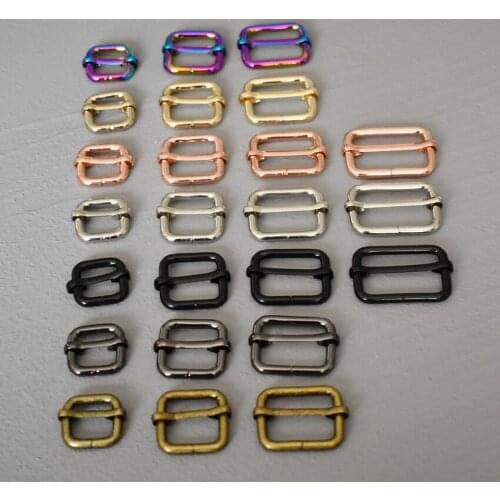 1 Pcs 15/20/25/30mm Metal Slider Adjustment Buckle Slides Tri-glides Roller Pin Buckles Handbag Strap Slider Adjuster Belt