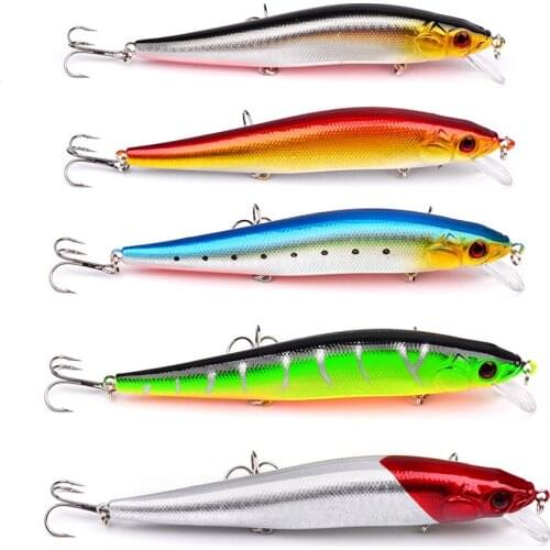14cm/23g Topwater Wobblers 3D Eyes Fishing Lure Minnow Hard Bait 3 fish Hooks Crankbait Floating Fishing Tackle