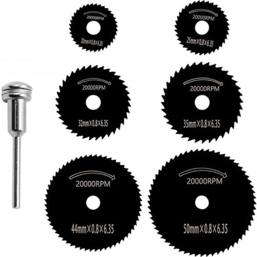 7pcs/set Black Mini High Speed Steel Saw Web Circular Rotary Cutting Blade 16FA