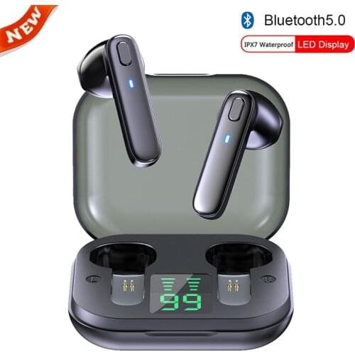 R20 TWS Bluetooth Earphones Wireless Headset IPX7 Waterproof Deep Bass Earbuds Wireless Stereo Headphone With Mic Sport Earphone
