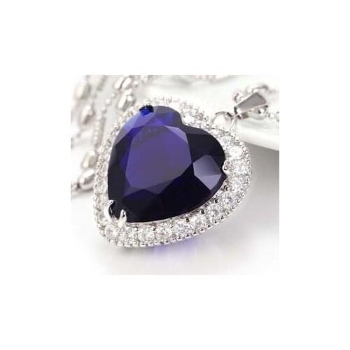 Austria Crystal & Zircon Long Charm Pendant Necklace Romantic Ocean Love Heart Design Trendy Exquisite Party Sale Gift