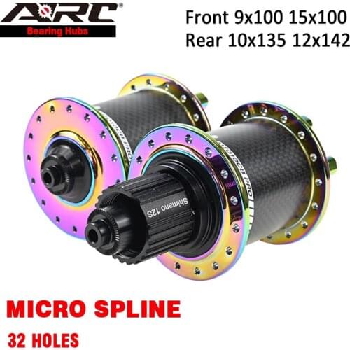 ARC Micro Spline 6 Pawls MTB Hub Colorful Carbon Fiber Front 9x100 15x100 Rear 12x142 10x135 Bike Bicycle Hub 12 Speed Disc Hub