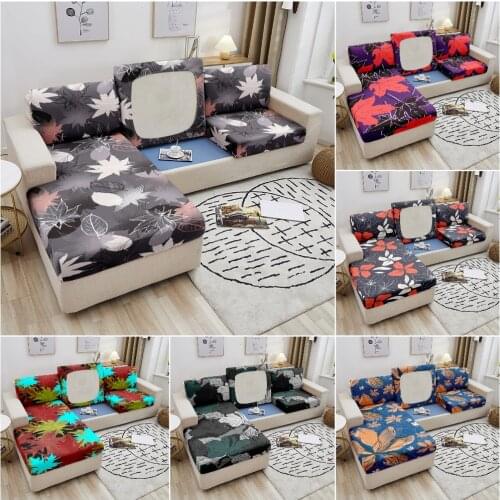 1/2/3/4 Seater Elastic Sofa Seat Slipcover Tropical Leaves Sofa Seat Cushion Covers for Living Room Removable Sofa Protector