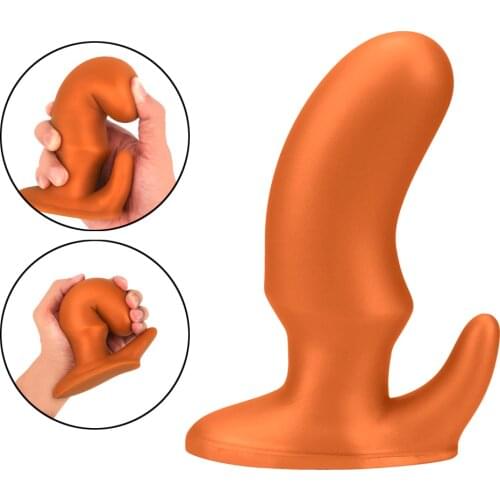 Erotic Toys G-spot Stimulate Silicone Golden Horn Super Huge Butt Plug Big Anal Plug Sex Toys for Men Women Prostate Massager