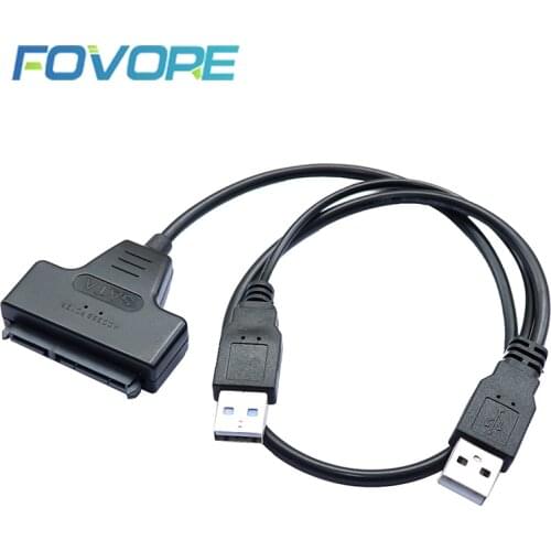 Hot SATA to USB 2.0 To 7 15 22pin Adapter Cables External Power For 2.5'' Ssd Hdd Hard Disk Drive Converter