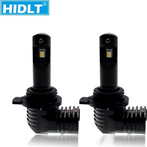 HIDLT 1 Set Mini Size P10 9012 HIR2 LED Headlight Bulbs All In One Design As 11 Original Lamps Turbo Fan 35W 6000K White 5200LM