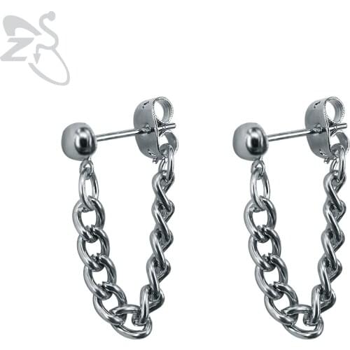 Korean Jewelry Chain Earring Stud Men Earrings Stainless Steel Jewelry Bijoux bigbang kpop G-Dragon GD Earrings Fashion Jewelry