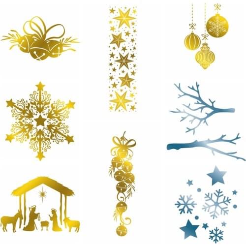 Hot Foil Plates Dies Bell Lace Snowflake Prayer For Scrapbooking Photo Album DIY Cards Decorate Crafts Template New 2019