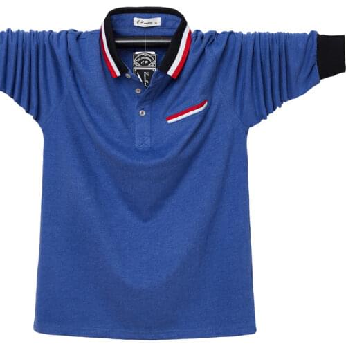 Men Polo Shirt Autumn Long Sleeve Shirt Cotton Polo Shirt Fashion Korea Casual Stripe Large Size 6XL Polo Shirts Men Top Tees