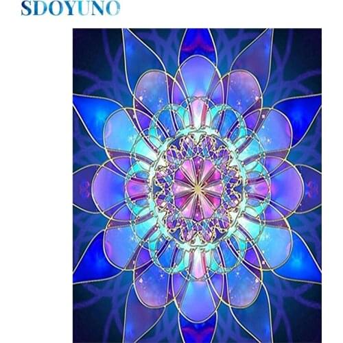 SDOYUNO Full Square/Round Diamond Painting Flowers 5D DIY Diamond Embroidery Kits Mosaic Rhinestone Pattern Home Decor Wall Art