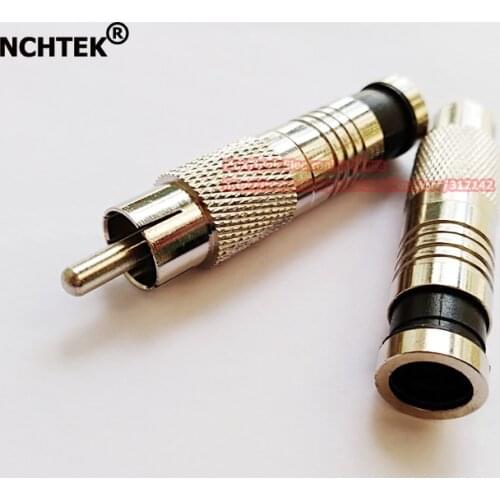 NCHTEK RG59 RCA Compression Connectors For CCTV Cable Video Audio Cable Wire/Free shipping/10PCS
