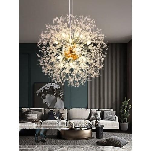 Nordic Dandelion Living Room Chandelier Bedroom Light Light Luxury Modern Minimalist Crystal Lamp Restaurant Firefly Internet
