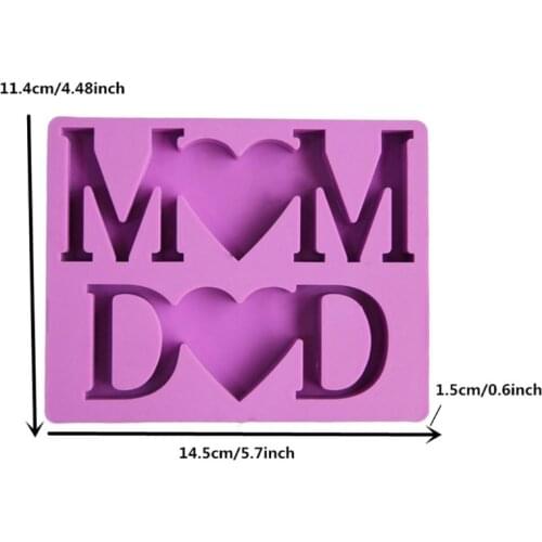 2021 New MOM DAD Letter Photo Frame Resin Mold Fathers Day Mothers Day Silicone Mould