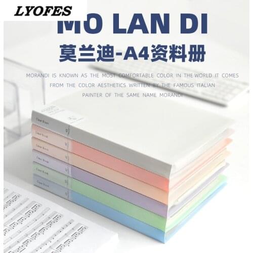 A4 Morandi File Bag 100 Pages Data Book Large Capacity File Folder Portfolio Office Stationery file holder a4 binder