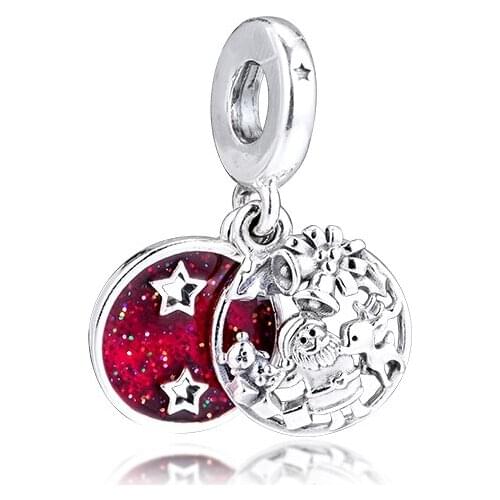 Fashion Charms Santa Love Peace Joy Dangle Charm Original 925 Silver Jewelry For Woman DIY Bracelets Beads For Jewelry Making