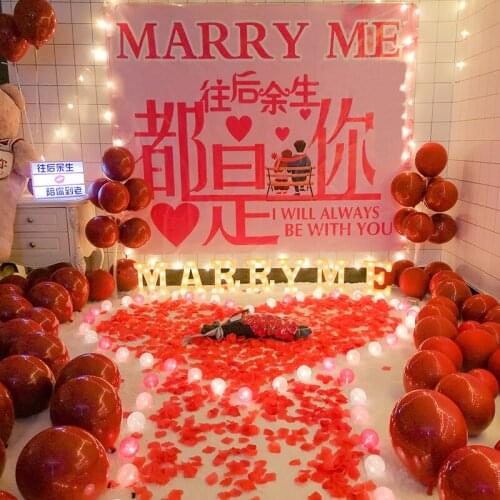 Proposal poster props romantic room surprise scene layout creative supplies letter lamp confession artifact indoor