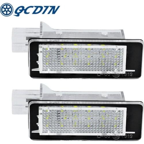 QCDIN 2Pcs Number License Plate Light Lamp LED For Renault Espace MK Scenic MK2 Laguna II Signal Lamp Auto Parts