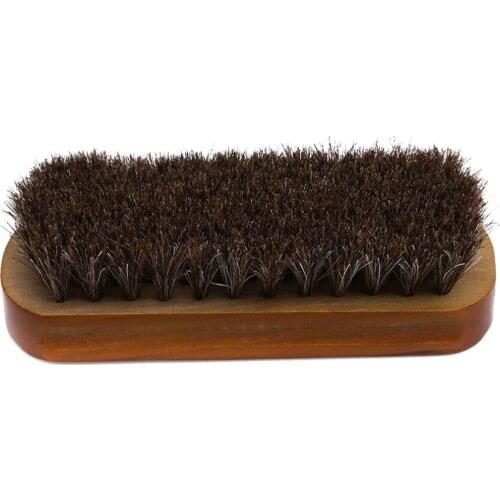 Horsehair Shoe Brush Polish Natural Leather Real Horse Hair Soft Polishing Tool Bootpolish Cleaning Brush For Suede Nubuck Boot