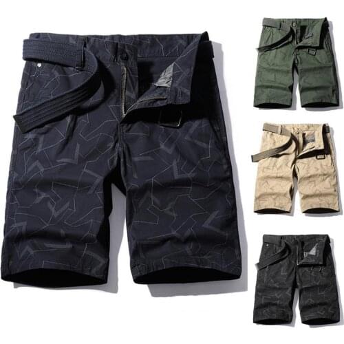 Summer Military Cargo Shorts Men Casual Shorts Multi Pockets Joggers Shorts Mens Zipper Knee Length Cotton Shorts short homme